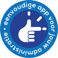 Handig app logo rond met tekst